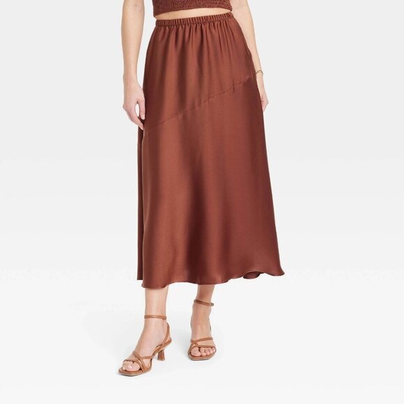 XXL - Womens Maxi A-Line Slip Skirt - A New Day - Brown - Picture 2 of 9